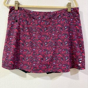 L.L. Bean Pink and Blue Patterned Athletic Tennis Skirt